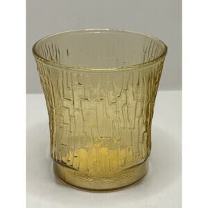 Vintage Anchor Hocking Honey Gold Pagoda Cup Juice Rocks Glass 60s 70s
